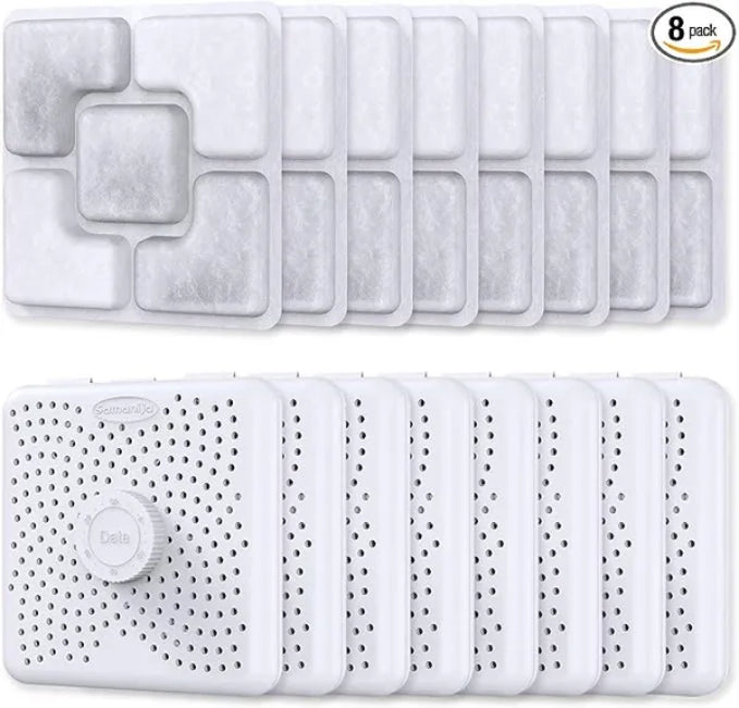 8-Pack Pet Food Desiccant Bag, Compatible with Pet Libro Automatic Feeders, Upgrade Pet Libro Desiccant Packets Keep Cat Food & Dog Food Dry and Fresh, with 8 desiccant case for storage