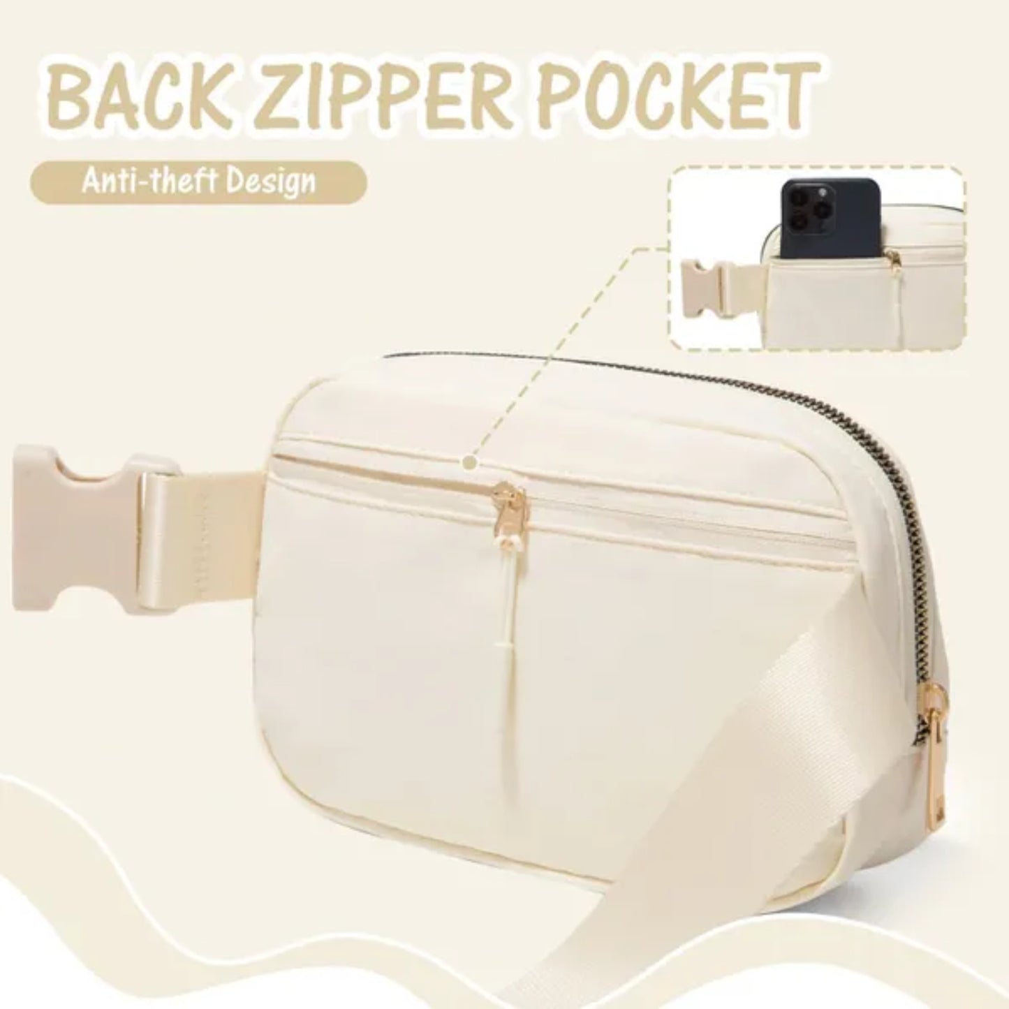 Initial Crossbody Bag Fanny Pack Purse for Teen Girl Gifts Trendy Stuff Preppy Stuff (Ivory-G)