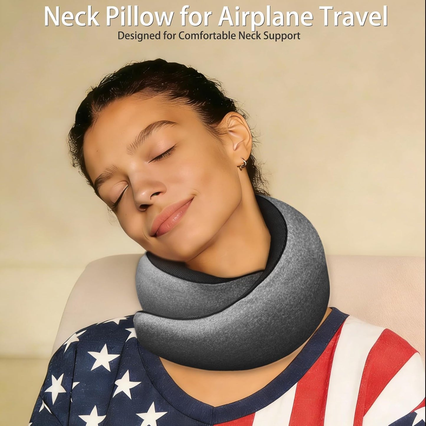 Ergonomic Travel Neck Pillow with Adjustable Support and Memory Foam