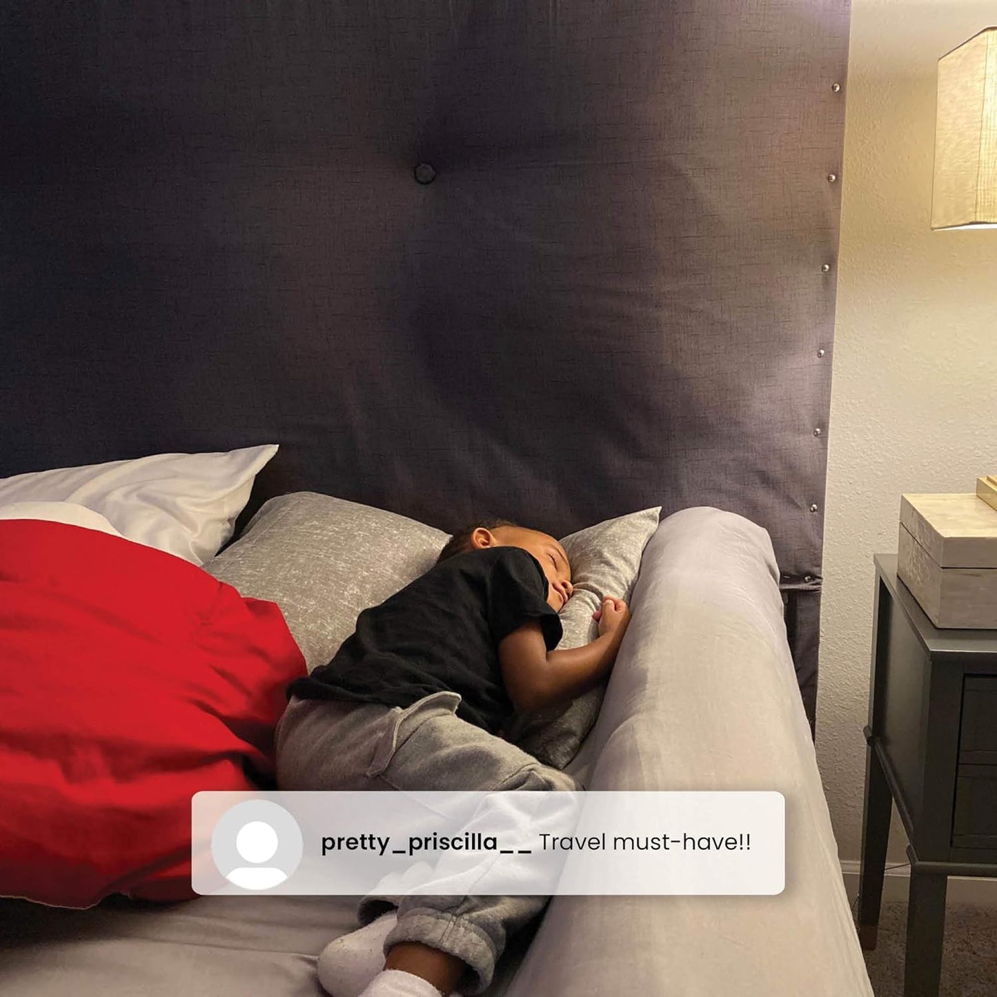 Inflatable Bed Rails for Toddlers & Kids with Foot Pump (2 Pack) - Leak-Proof Portable Guardrails Great for Travel or at Home, White