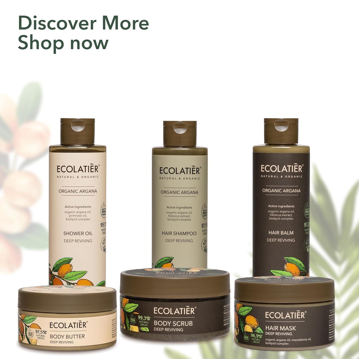 Body Scrub with Organic Argan Oil, 10.6 Fl Oz – Deep Reviving Salt Exfoliating Body Scrub for Women & Men, 99.3% Natural, Vegan, Gentle Hydrating Scrub for Smooth Skin