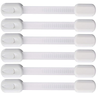 6 Pack Eco-Baby Safety Cabinet Proofing for Babies - 3M Adhesive Baby Proofing Straps, Refrigerator Lock Straps, Child Proof Locks for Cabinet, Toilet Seat, Cupboard, Door with Easy Installation