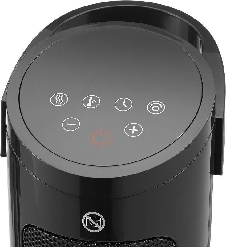 Amazon Basics Oscillating 1500W Digital Tower Heater Black 28 Inch