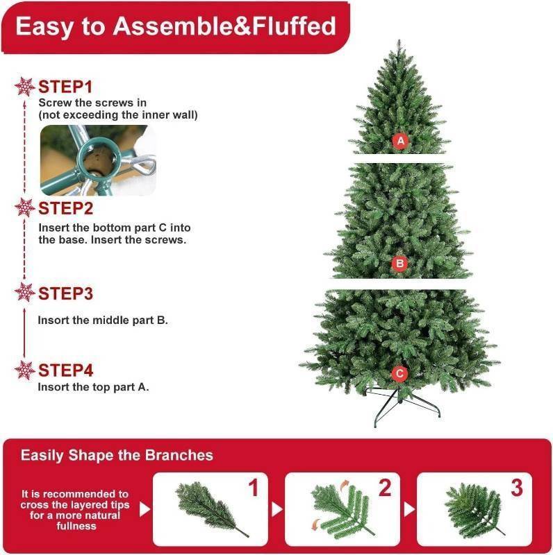 Premium 6ft PVC Christmas Tree – Fire-Resistant, Easy Assembly, and Full Branch Design