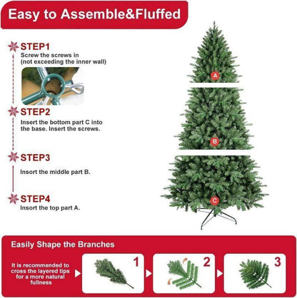 Premium 6ft PVC Christmas Tree – Fire-Resistant, Easy Assembly, and Full Branch Design
