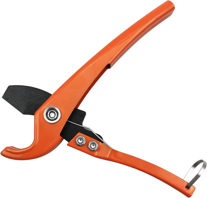 PVC Pipe Cutter, Heavy Duty Tubing Cutter with SK5 Blades Ratchet-type Tube and Pipe Cutter for Cutting PVC PEX Plastic PP-R Hoses up to 1-1/4" (32mm)