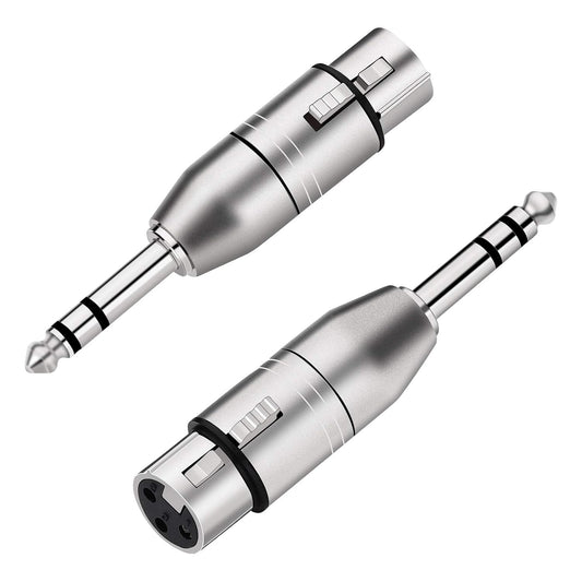 XLR Female to 1/4" TRS Adapter, Balanced Female XLR to Quarter Inch 6.35mm Male Adapters