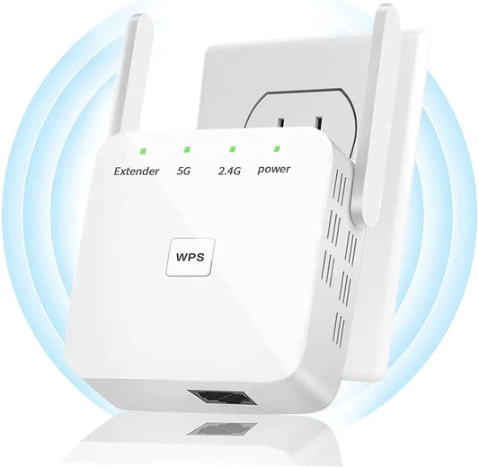 WiFi Extender/Signal Booster WHITE,  Covers Up to 10,000 Sq. Ft. and 50+ Devices, Easy Setup