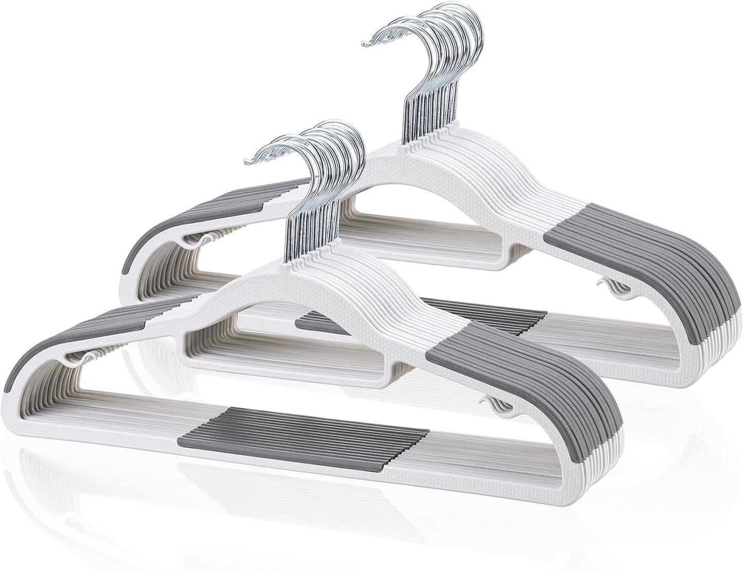 Hangers for Clothes Heavy Duty Plastic Cloth Hanger with Non-Slip Design,0.2 Inches Thick,360°Swivel Hook Space Saving Wardrobe Organizer for Closet,Shirts,Pants,Skirt,Coat (24, Beige)