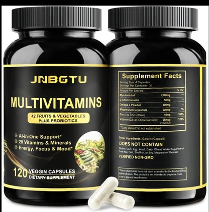 JNBGTU Multivitamins 120 capsules Vegan Dietary Supplement Probiotics BB