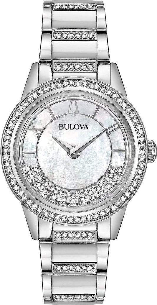Bulova Ladies’ Floating Crystal TurnStyle Watch 96L257, 130 Crystals
