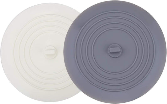 Tub Stopper 2 Pack, 6 inches Large Silicone Drain Plug Hair Stopper Flat Suction Cover for Kitchen Gadgets Bathroom Accessories and Laundry