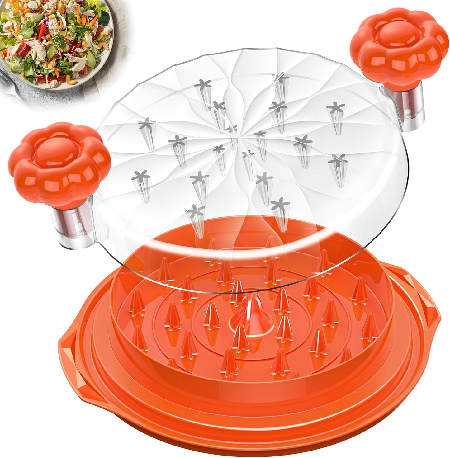 Chicken Shredder Tool Twist Large - 10'' Pro Meat Shredders for Chicken Breast, Visible Kitchen Gadgets Grinder Machine with Brush, Strong Anti-Slip Strip, Ergonomic Handle, BPA Free