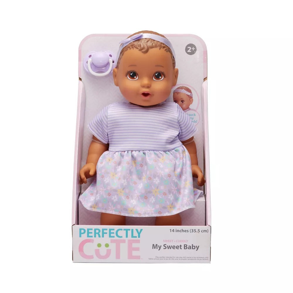 Perfectly Cute Basic Baby Girl 14" Baby Doll - Brunette and brown eyes