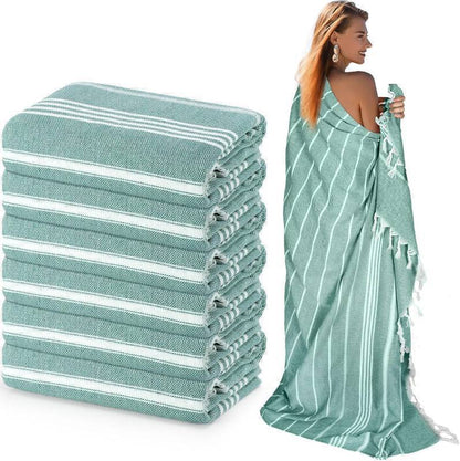 6 Pack Extra Large Cotton Turkish Beach Towels, Oversized Beach Blanket for Travel (Teal)