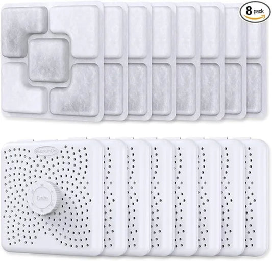 8-Pack Pet Food Desiccant Bag, Compatible with Pet Libro Automatic Feeders, Upgrade Pet Libro Desiccant Packets Keep Cat Food & Dog Food Dry and Fresh, with 8 desiccant case for storage