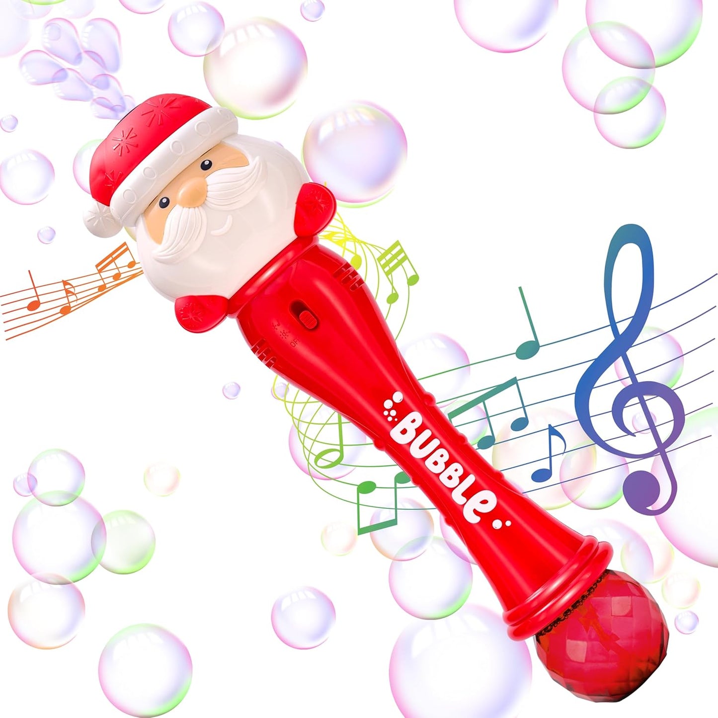 13" LED Light-Up Bubble Wand with Music – Automatic Handheld Bubble Blower for Kids – Includes Batteries & Solution – Fun Christmas Stocking Stuffer & Party Favor for Toddlers