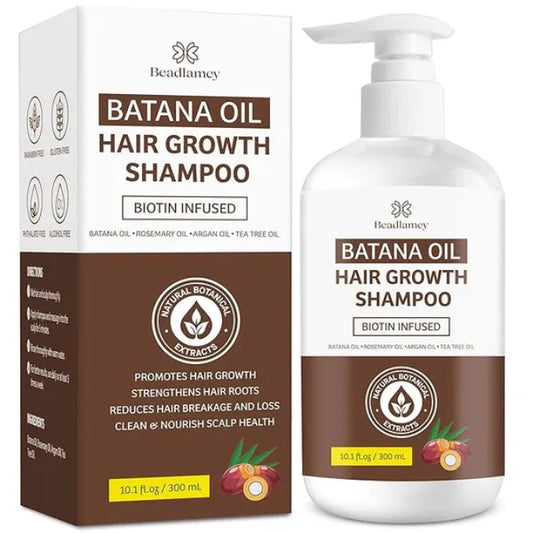 Batana Oil Hair Growth Shampoo: Natural Hair Loss Shampoo for Thinning Hair for Women and Men - Daily Hair Care at Home - 10.1 fl.oz