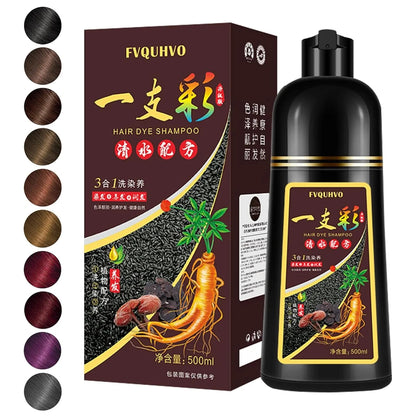Hair Dye Shampoo 3 in 1, Hair Color Shampoo, Semi-Permanent Hair Color, Chestnut Brown Hair Dye, Safe & Professional Hair Dye Shampoo, Easy To Use, For Salon & Home 16.9 FL OZ (Chestnut Brown)