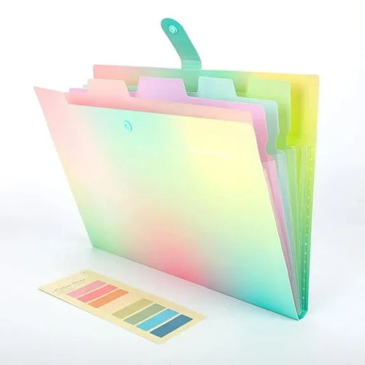 Expanding File Folder, Letter A4 Size Accordion Plastic File Organizer, 5 Pocket Folders for Documents, Aesthetic Folder with Labels, Paper Organizer for School Office (Aurora Green)