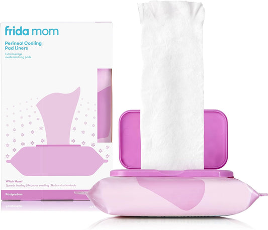 24 Count Perineal Medicated Witch Hazel Full-Length Cooling Pad Liners for Postpartum Care by Frida Mom, Speeds Healing and Reduces Swelling for Perineal Area