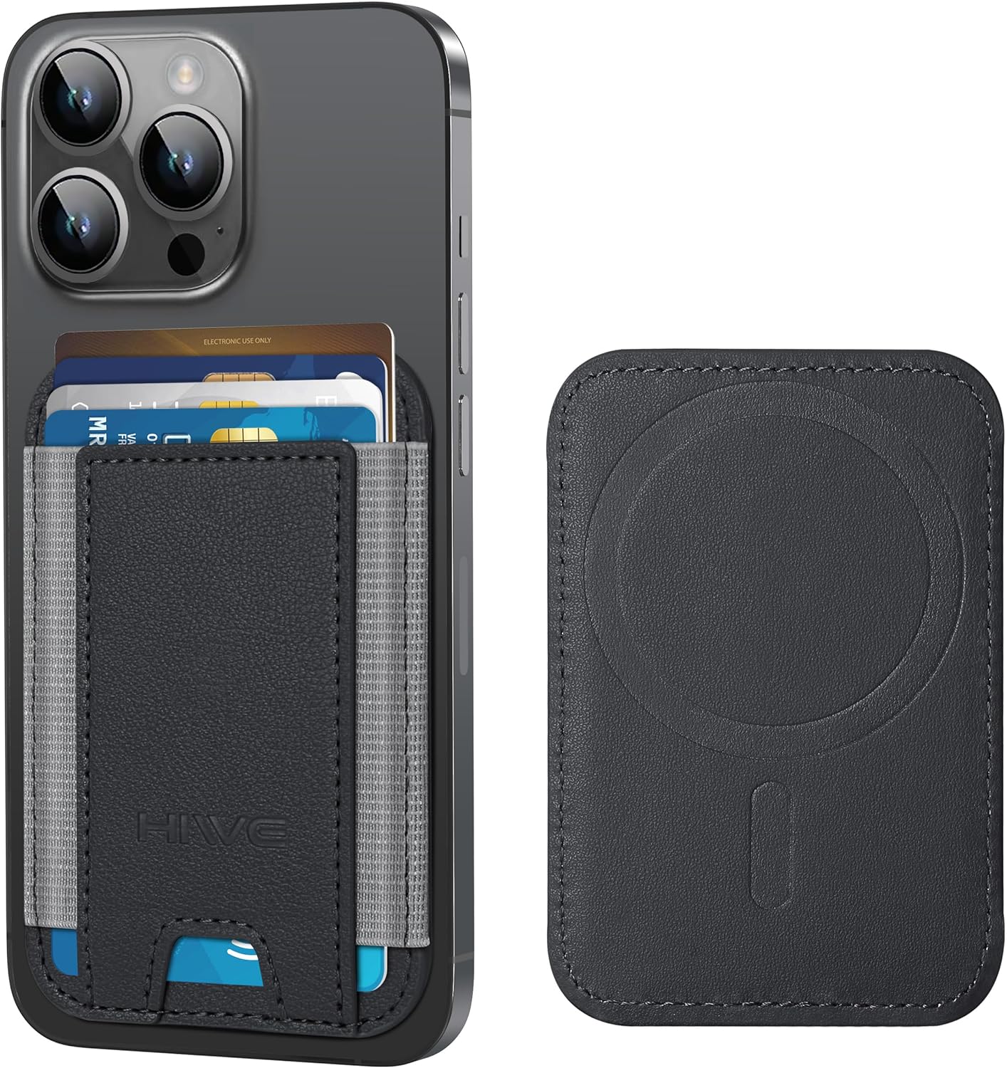 Magnetic Wallet for iPhone 17/16/15/14/13/12 Series, 7 Cards Holder, Magnetic Phone Wallets, 2 Slots, Black?Grey