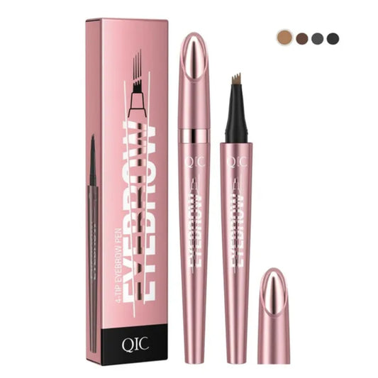 3D Microblading Eyebrow Tattoo Pencil 4 Fork Tip, Long Lasting Fine Sketch Microblading Eyebrow Pen-01-#LIGHT COFFEE