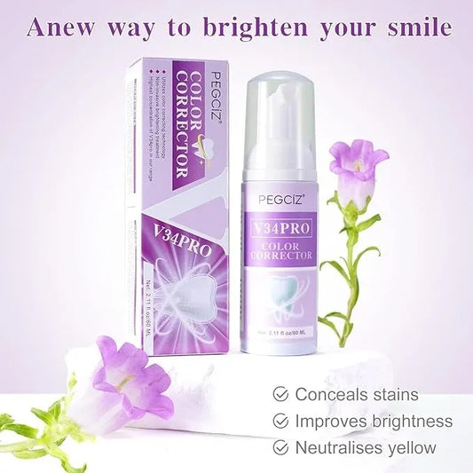 Colour Corrector-v34 Purple Teeth Whitening, Tooth Stain Removal, Purple Toothpaste, Colour Correcting Tooth Stains, V34, Colour Corrector, Tooth Colour Corrector