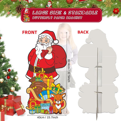 Large Santa Claus Christmas Decorations, Christmas Cardboard Cutout Standup for Xmas Wall Door Tree Porch Window Decor