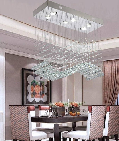 Modern K9 Crystal Raindrop Chandelier, Flush Mount Kitchen Island Dining Room
