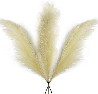 3 Branch Set Faux Pampas Grass Dcor Tall -Artificial Dried Pampas Grass 3 Pieces 115cm(45inches) Bunny Tails Dried Flowers - Pompas Grass Branches- Modern Boho Decor For Home Office