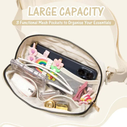 Initial Crossbody Bag Fanny Pack Purse for Teen Girl Gifts Trendy Stuff Preppy Stuff (Ivory-G)