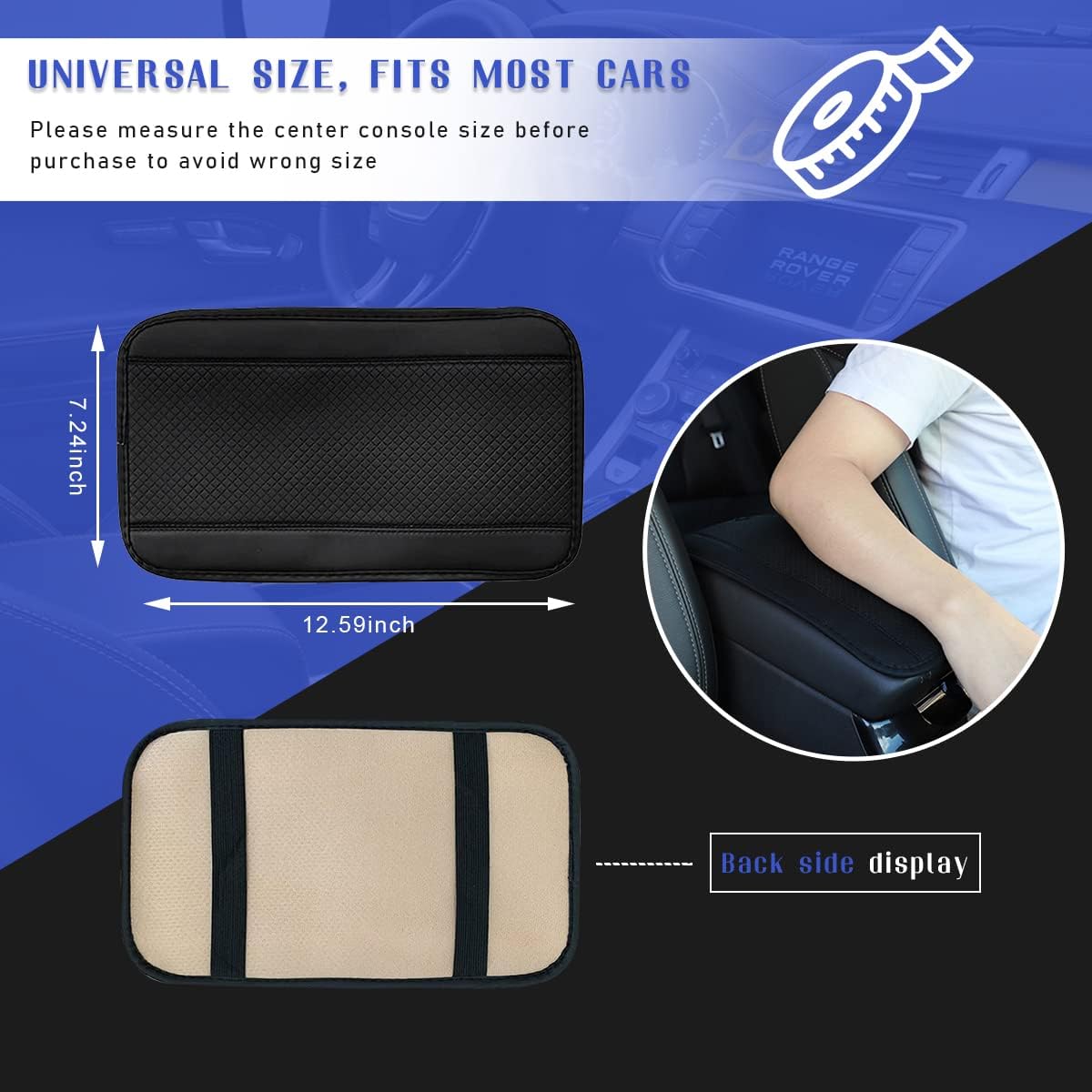 Black PU Leather Car Center Console Cushion - Waterproof & Non-Slip Armrest Protector (Copy)