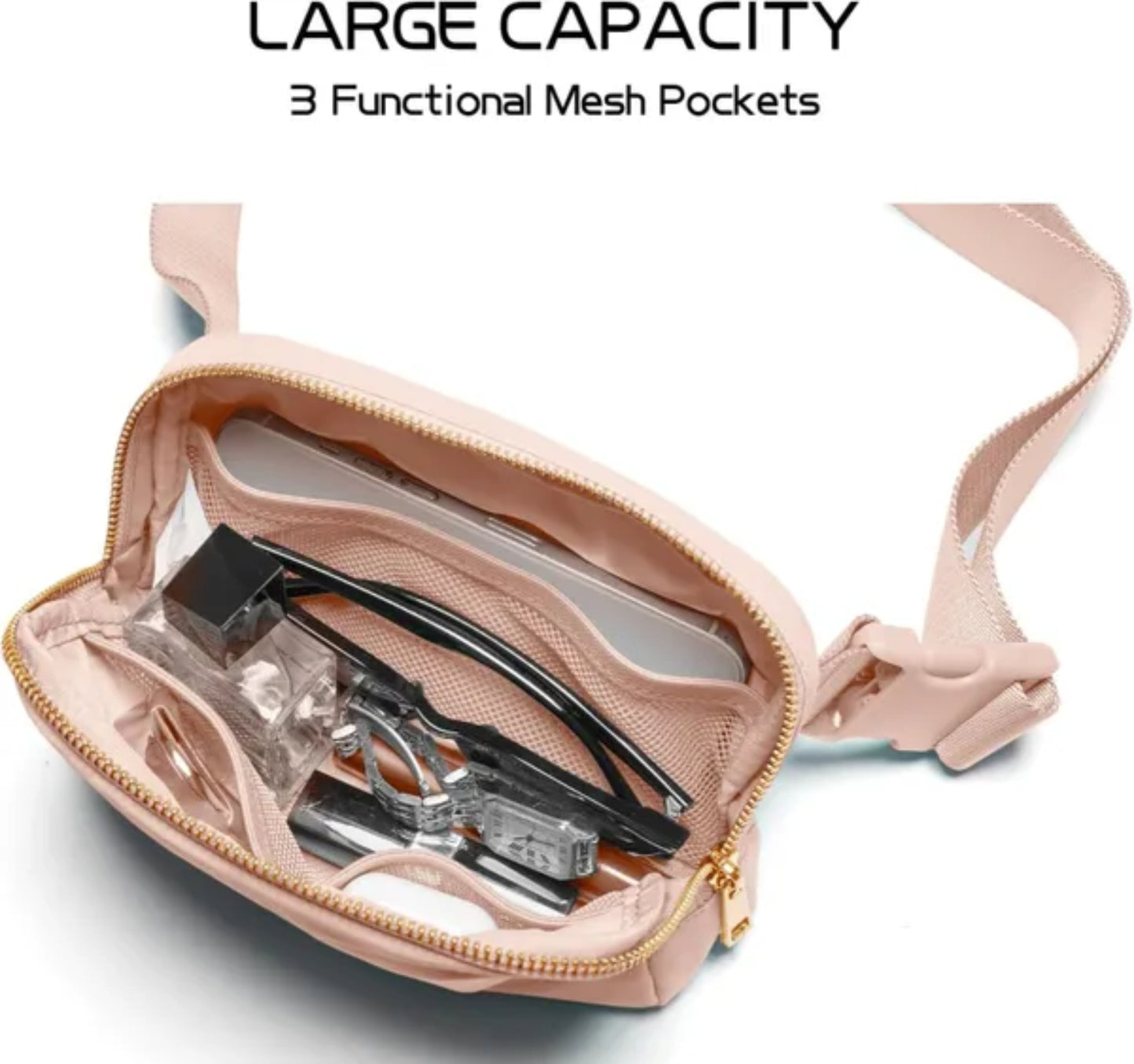 Initial Letter Patch Fanny Pack (Coral Pink-U)