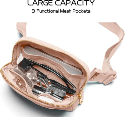 Initial Letter Patch Fanny Pack (Coral Pink-U)