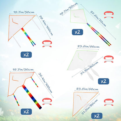 10 Pcs DIY Blank Kite Kit Paper Kites Bulk with 36 Pcs Watercolor Pens and 196.85 ft Kite String Kite Making Kit for Kids Girls Boys Outdoor Park Beach Activities Educational Games Party Favors