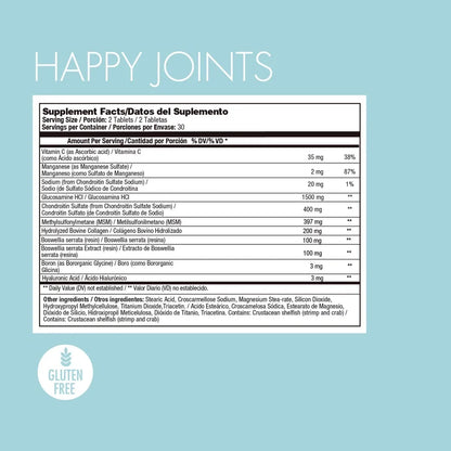 60 Count Happy Joints Natural Supplement for Joint and Bone Health Support