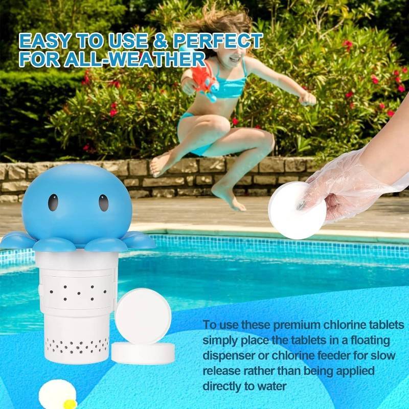 Floating Chlorine Dispenser Fits 1 to 3 Inch Tablets for Pools, Hot Tub, Spas