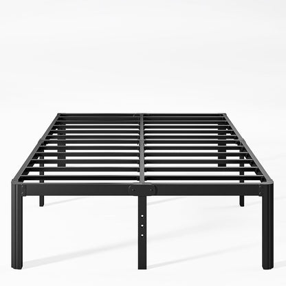 16 Inch High Platform Queen Bed Frame No Box Spring Needed, Metal Bed Frame Queen Size, Noise Free, Easy Assembly, Heavy Duty, Black
