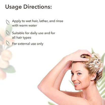 ECOLATIÈR Argan Oil Shampoo – 98.6% Natural, Vegan, Hydrating & Strengthening, Almond Oil & Hibiscus Extract for Revitalized Hair, Gentle for All Hair Types, 8.5 Fl Oz / 250ml