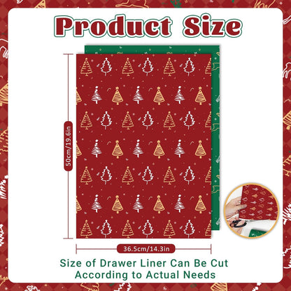 Christmas Scented Drawer Liners – 12 Sheets (14.3" x 19.5") – Apple Cinnamon & Cedar Fragrance – Festive Shelf Paper for Dressers, Closets & Holiday Gifting (Gift Box Included)
