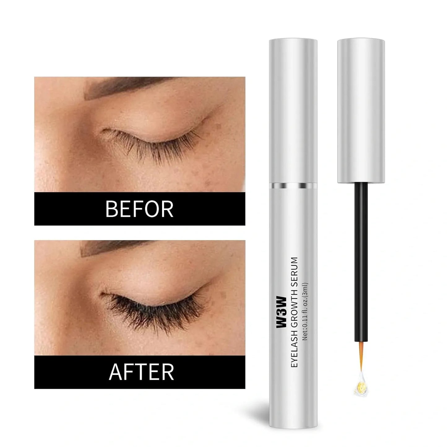 Eyelash Growth Serum Lengthens, thickens and plumps lashes with natural ingredient extracts