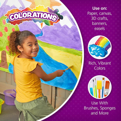 Pack of 6 Colorations Simply Washable Tempera Paint 8 oz.