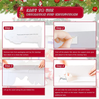 Large Santa Claus Christmas Decorations, Christmas Cardboard Cutout Standup for Xmas Wall Door Tree Porch Window Decor