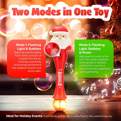 13" LED Light-Up Bubble Wand with Music – Automatic Handheld Bubble Blower for Kids – Includes Batteries & Solution – Fun Christmas Stocking Stuffer & Party Favor for Toddlers