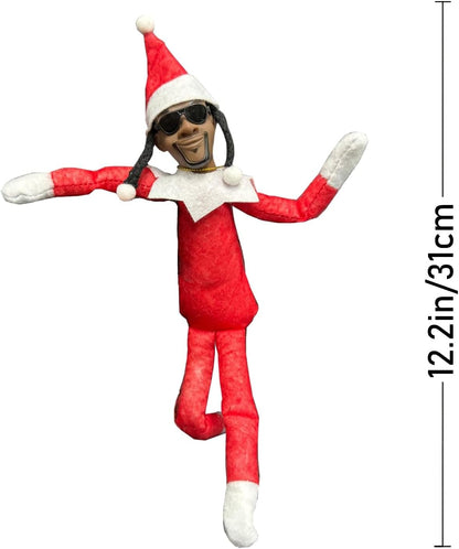 "Snoop On A Stoop" Christmas Elf Doll Decorations, Hip Hop Style for Holiday Home Tree & Mantel Decoration