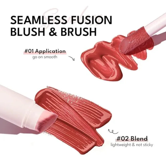 Liquid Blush Stick for Cheeks Natural Matte Finish Make Up, High Pigment Blush Stick Long-lasting Dewy Cheek Tint With Build in Brush#L003