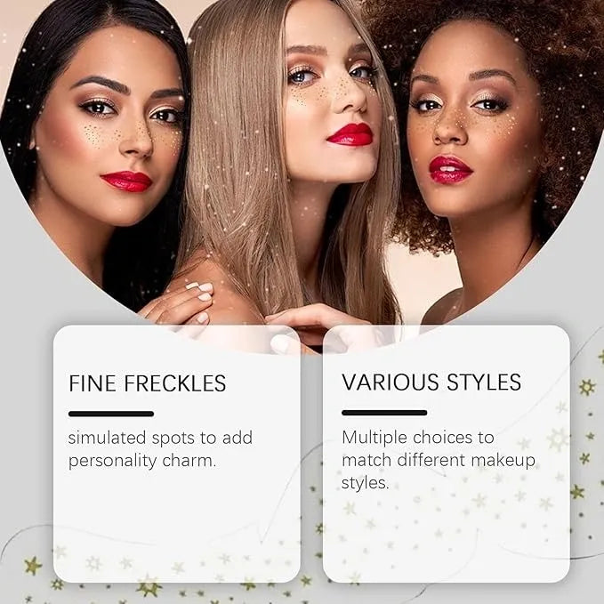 Makeup Patches, Face Makeup Patches, glitter freckles face tattoo, golden Fake Freckles, Waterproof Faux Freckles, Temporary Face Freckles For Women-6 Count