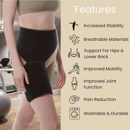 Hip Brace for Sciatica Pain Relief Devices, Belt Flexor Compression Ortho Wrap Sciatic Nerve, Groin Pelvic Strain Suport, Thigh Hamstring Pull, Adjustable Stabilizer Women & Men Both legs