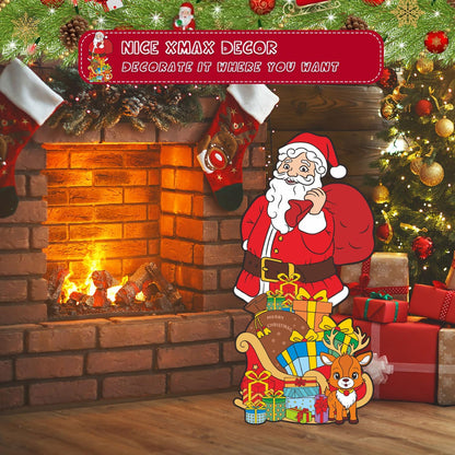Large Santa Claus Christmas Decorations, Christmas Cardboard Cutout Standup for Xmas Wall Door Tree Porch Window Decor